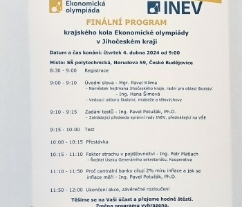 Krajská ekonomická olympiáda v Českých Budějovicích